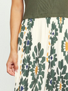 Printed Pleated Midi Dress