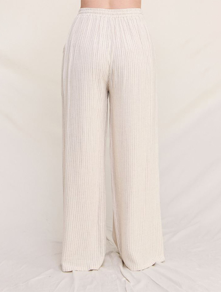 Striped Linen Smock Waist Pant