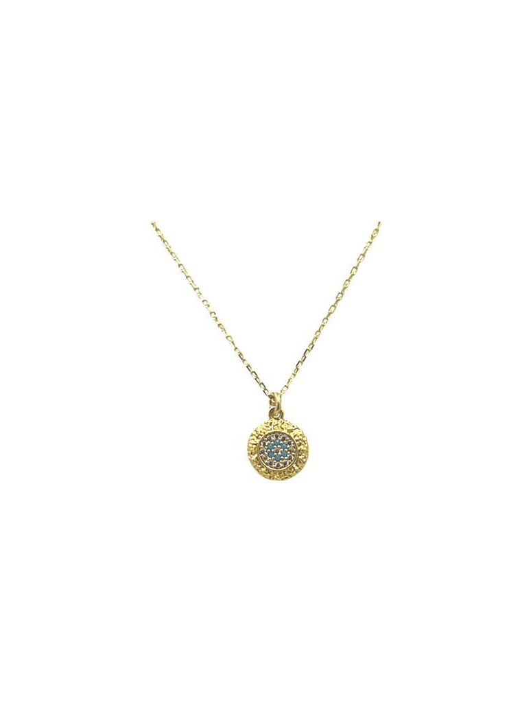 Micro Pave Evil Eye Necklace in Gold
