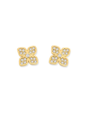 CZ Clover Stud Earrings