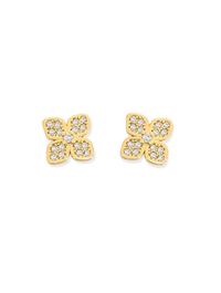 CZ Clover Stud Earrings