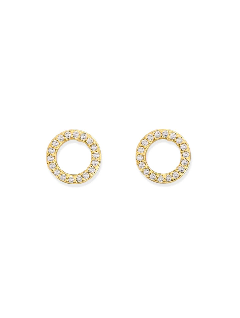 CZ Circle Stud Earrings
