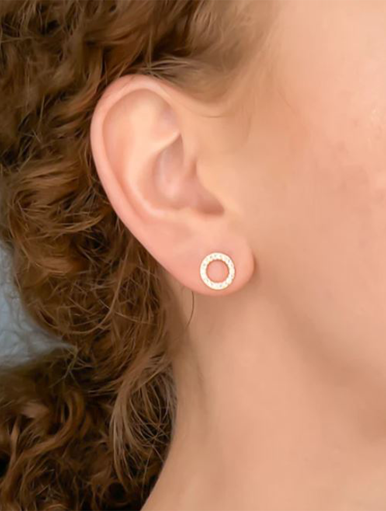 CZ Circle Stud Earrings