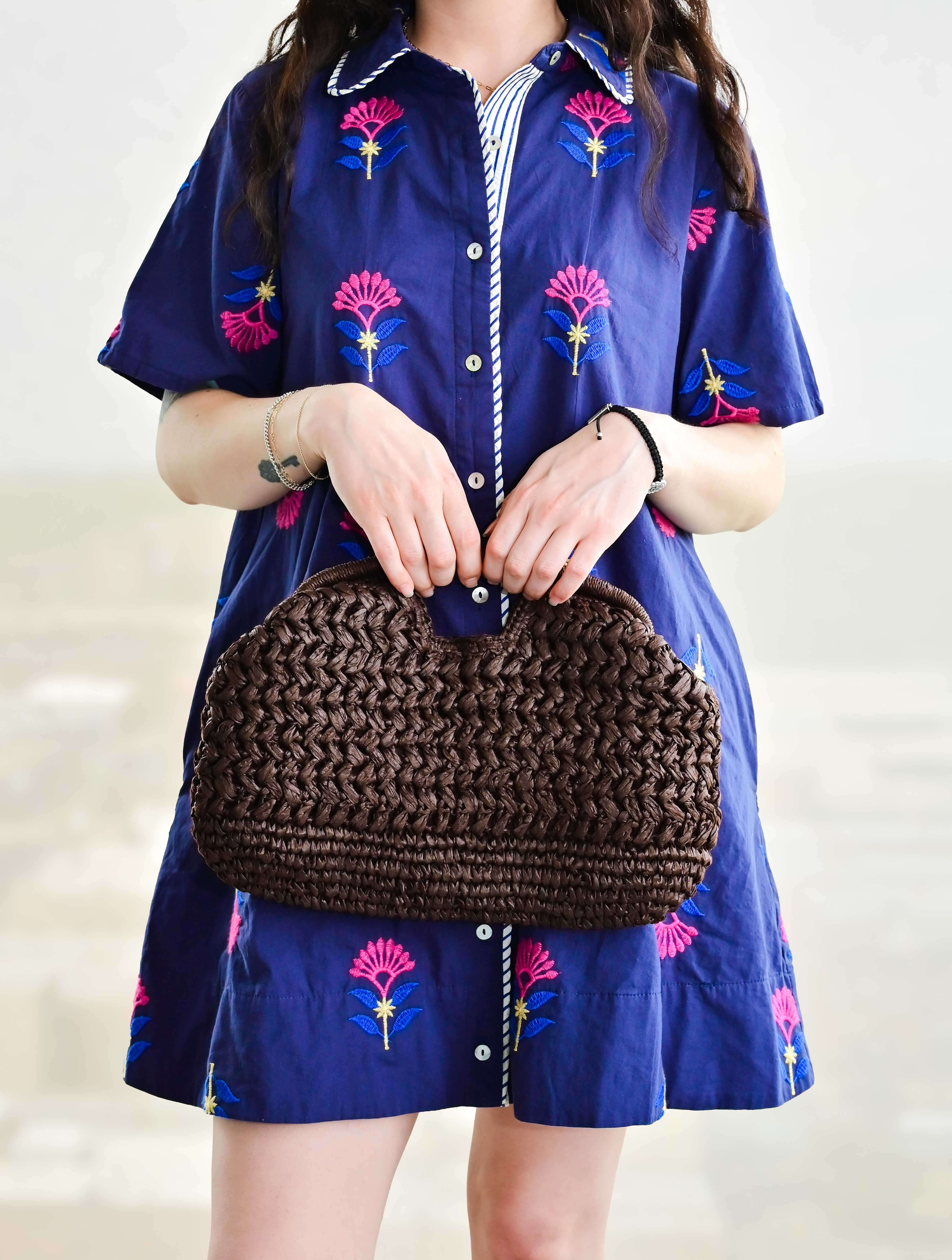 Portofino Straw Clutch