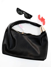 Altea Slouchy Shoulder Bag with Gold Detail