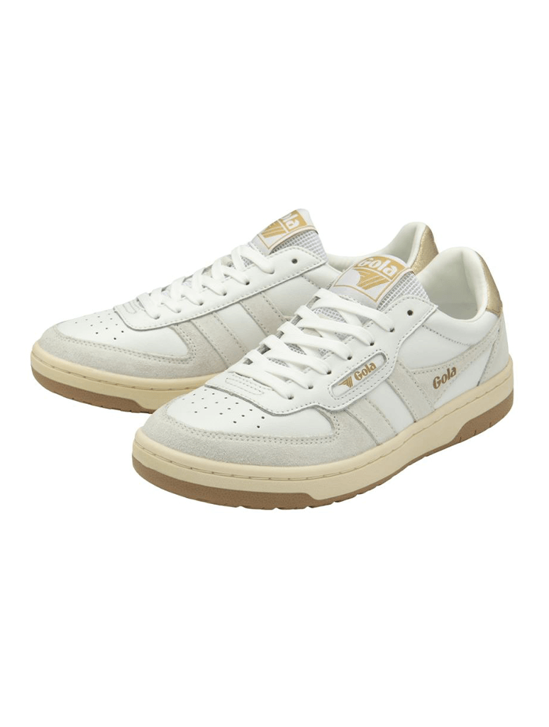 Gola Hawk Sneaker in White/White/Gold