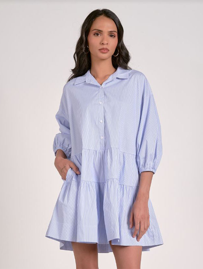 3/4 Sleeve Collared Dress