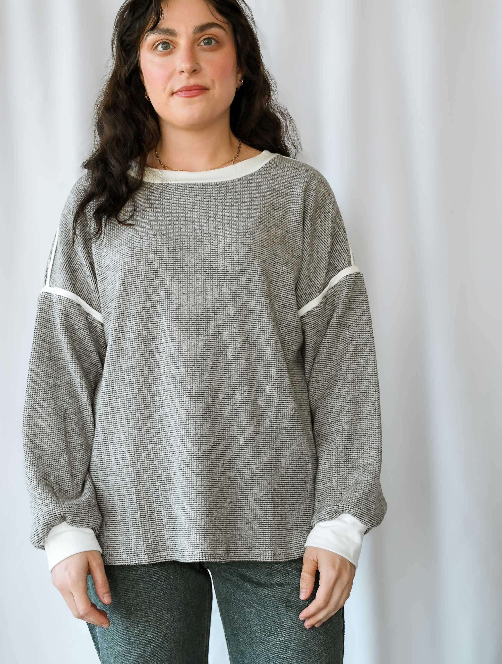 Crewneck Trimmed Sweater