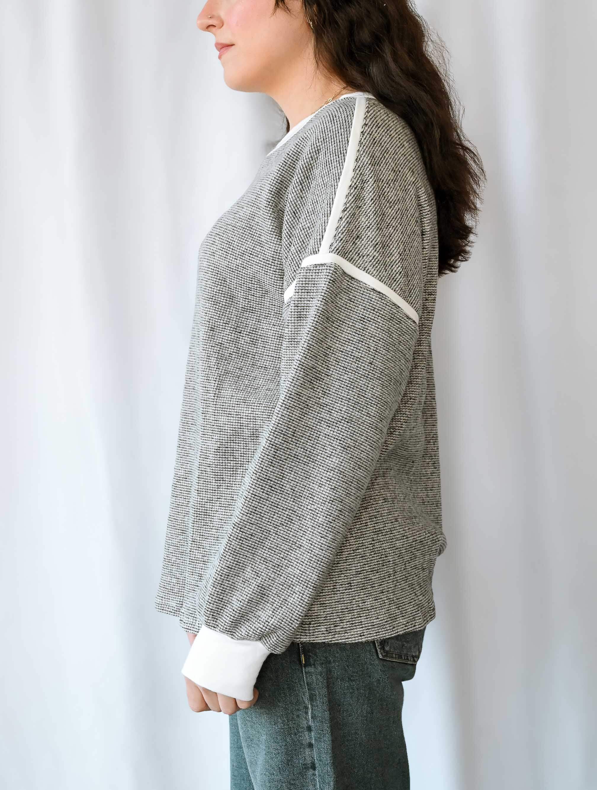 Crewneck Trimmed Sweater