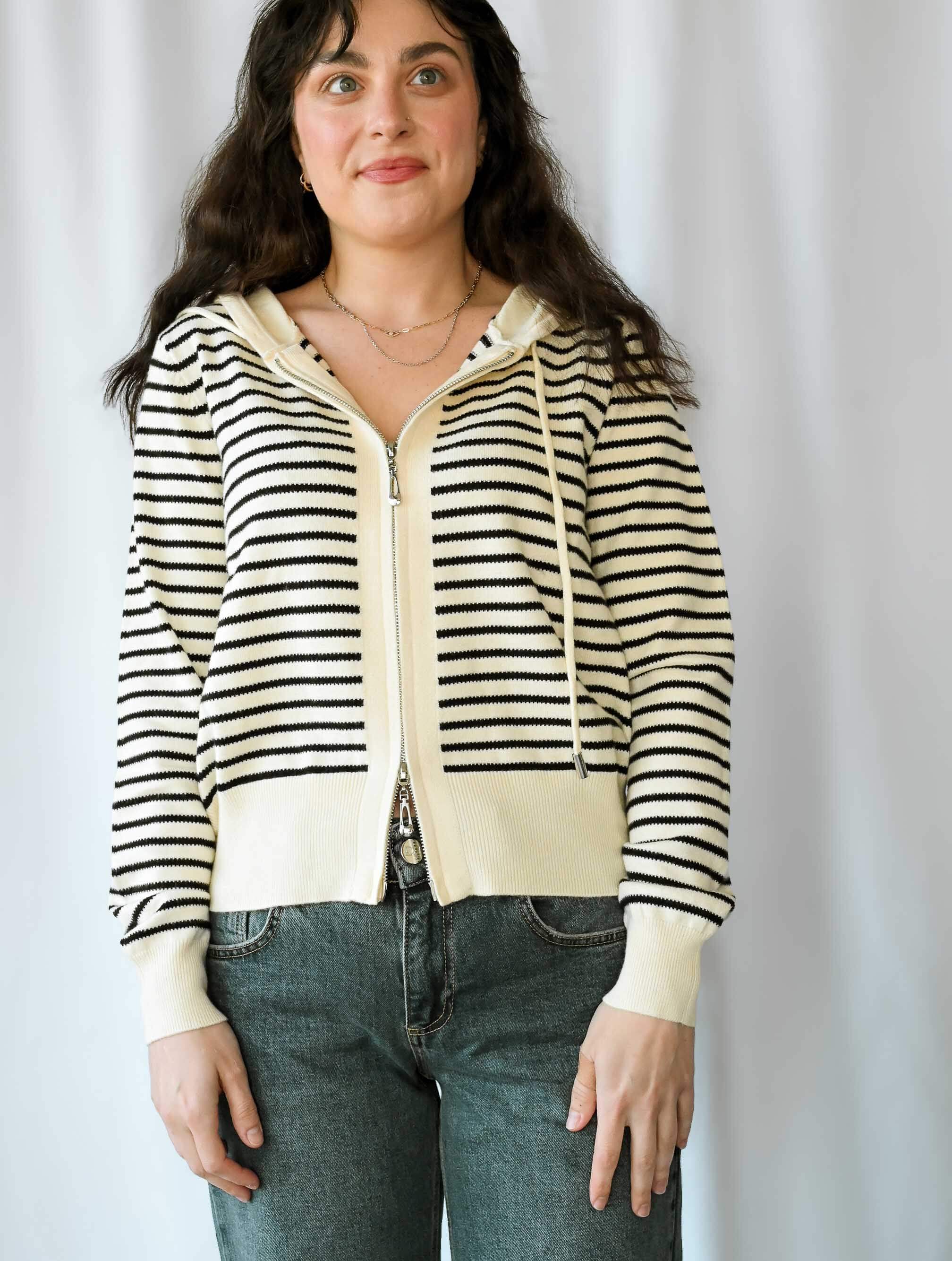 Zip Up Knit Hoodie