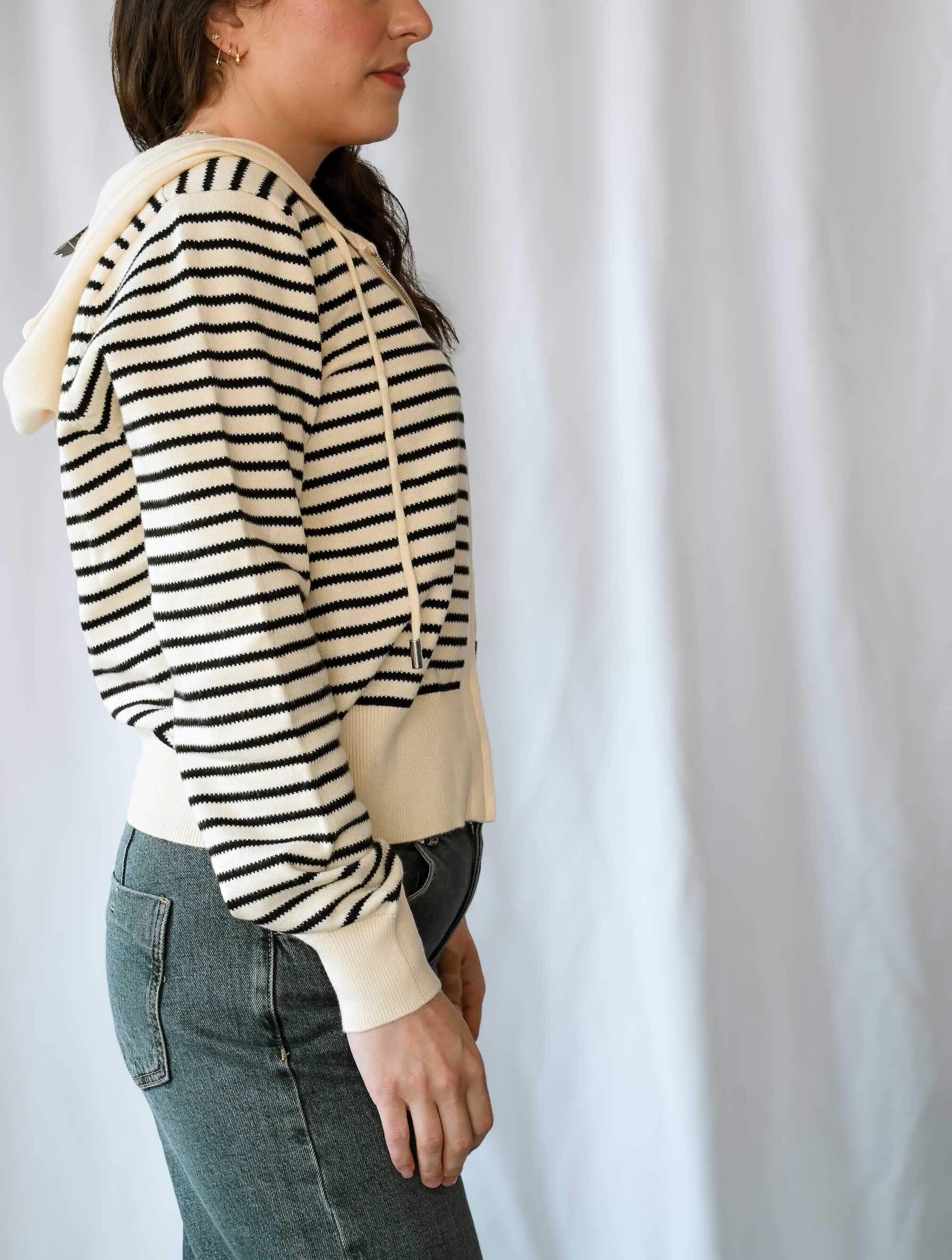 Zip Up Knit Hoodie