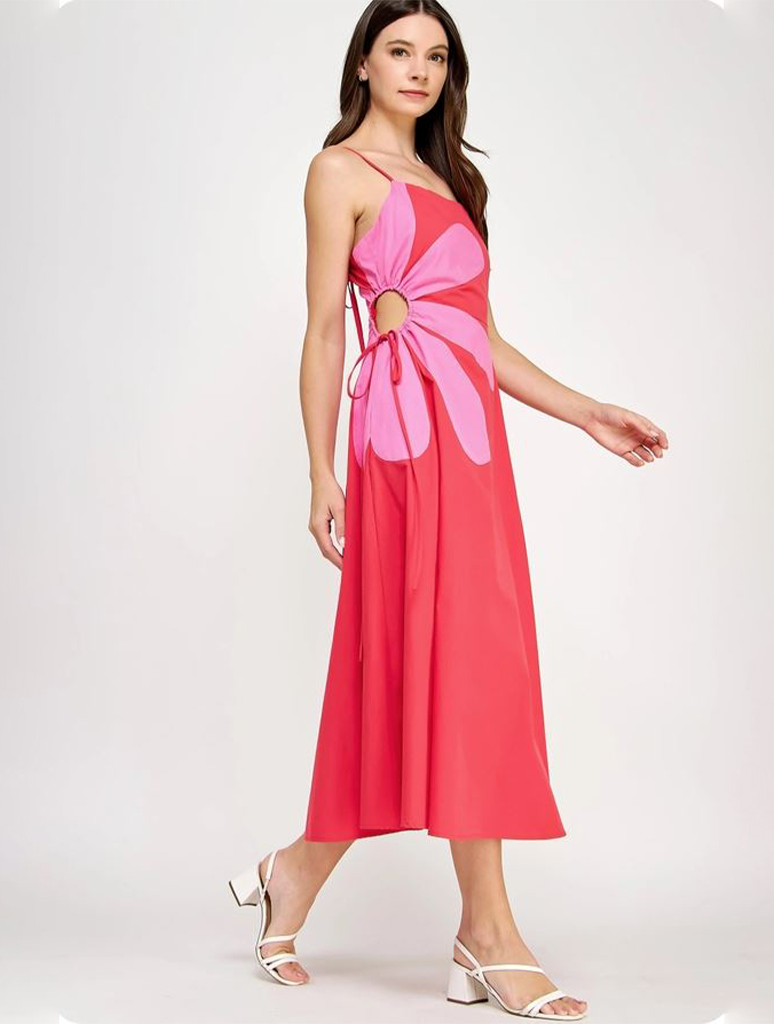 Sleeveless Side Cut-Out Long Dress