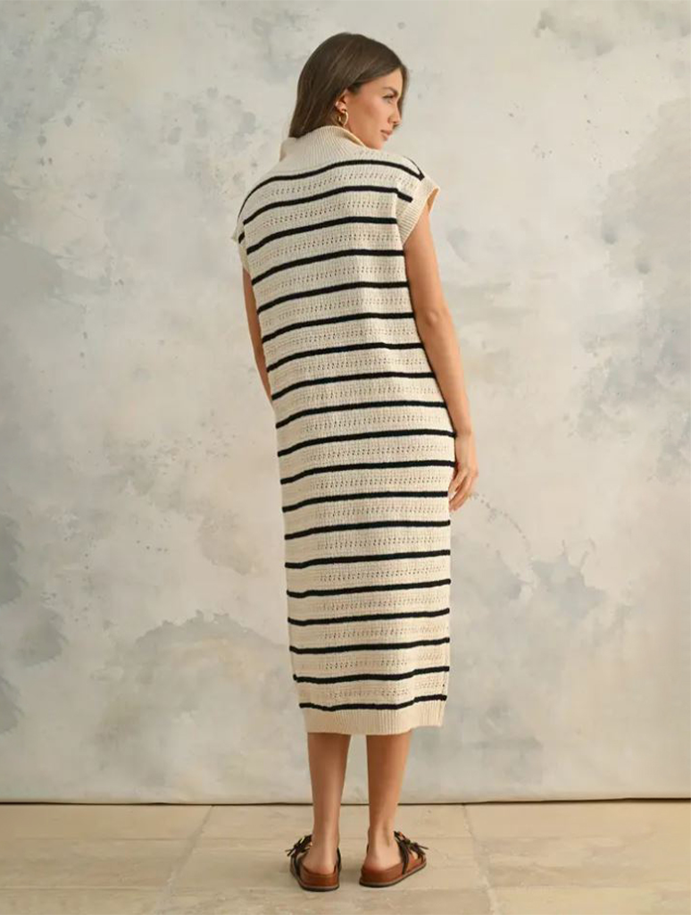 Crochet Knit Collared Dress