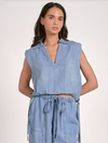 Sleeveless Collared Top