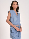 Sleeveless Collared Top