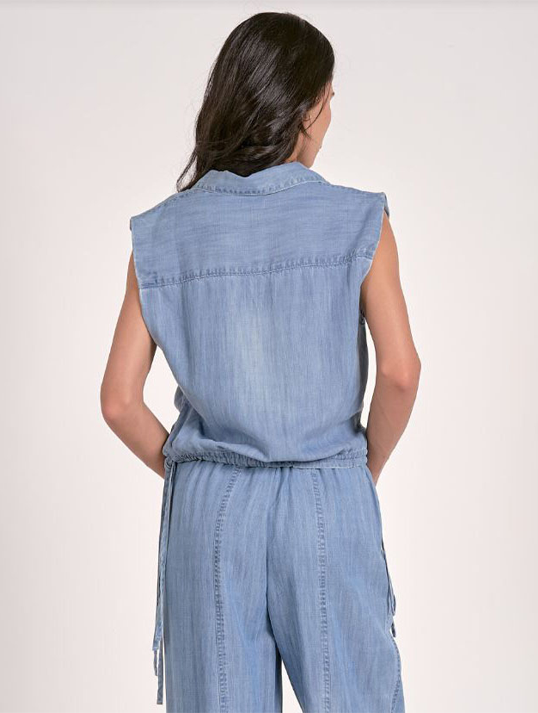 Sleeveless Collared Top