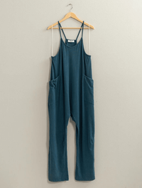 Mineral Washed Jumpsuit in Dark Teal