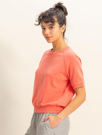 Crewneck Terry Ribbed Hem Everyday Tee