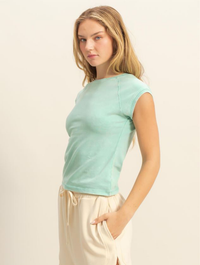 Basic Raglan Cap Sleeve Tee