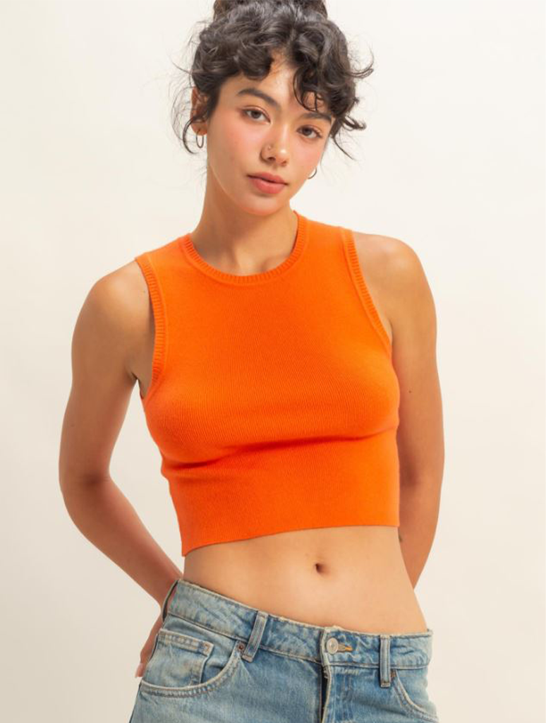 Cropped Sweater Tank Top