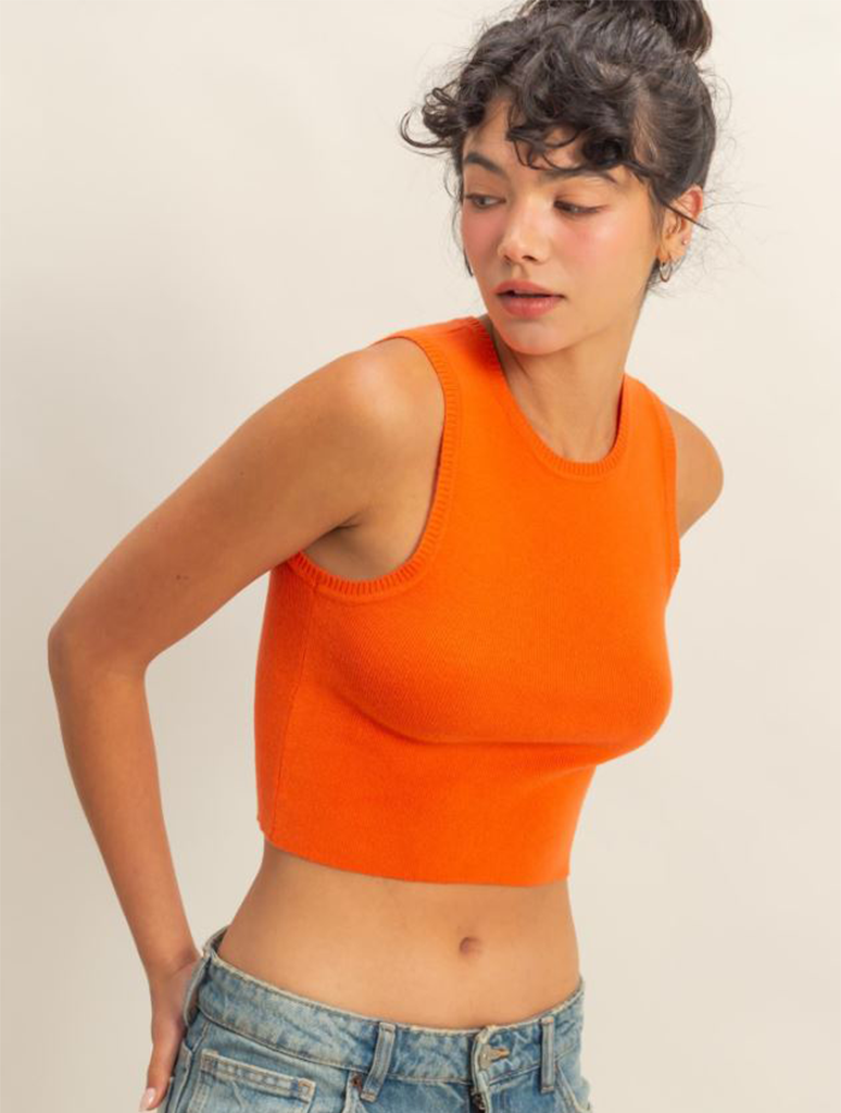 Cropped Sweater Tank Top
