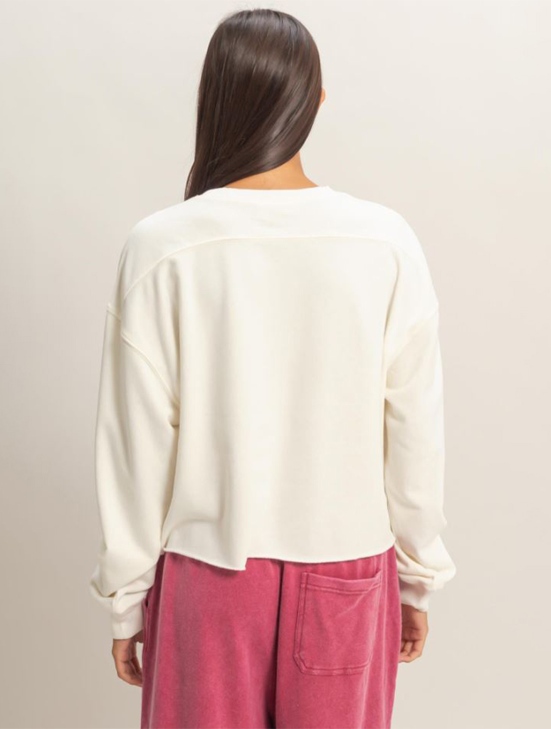 Cropped Mineral Wash Sweatshirt