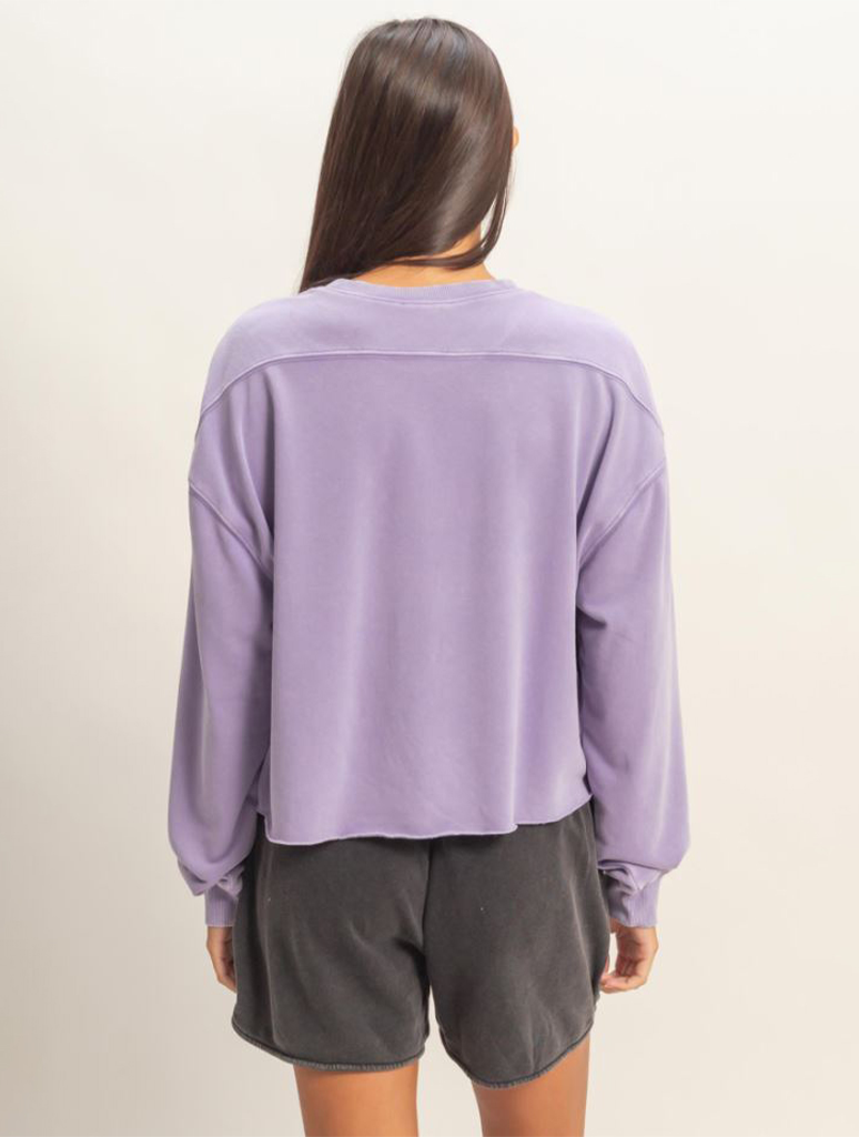 Cropped Mineral Wash Sweatshirt