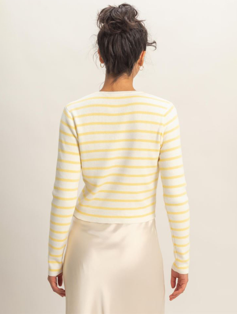 Striped Button-Up Cardigan