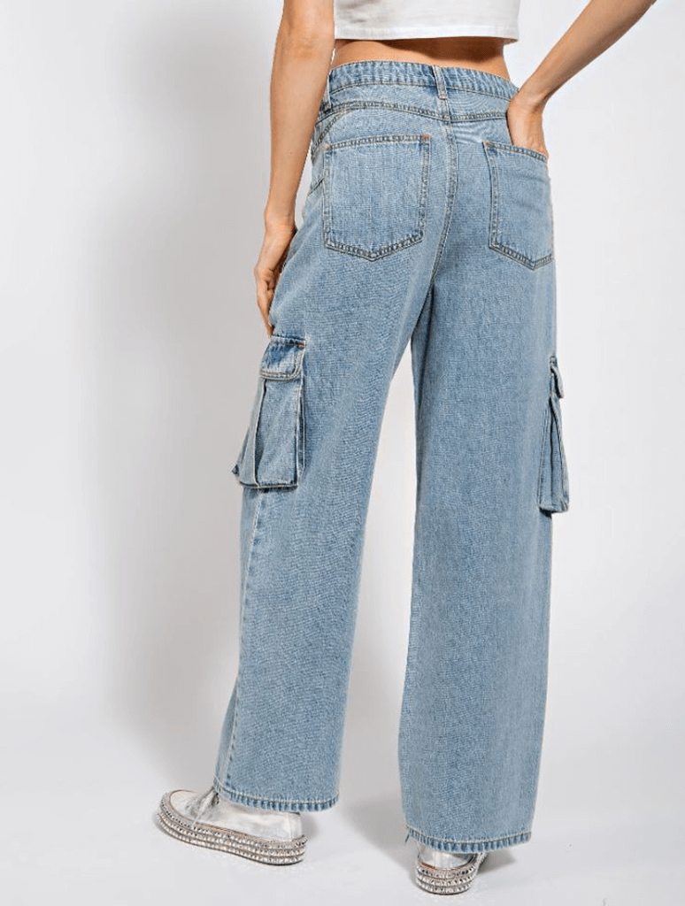 Pretty In Denim Cargo Jeans  Dark Denim – 126 Boutique