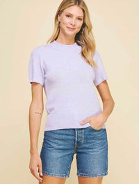 Soft Yarn Short Sleeve Sweater Top