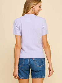 Soft Yarn Short Sleeve Sweater Top