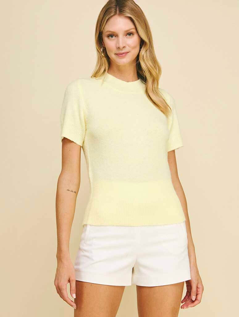 Soft Yarn Short Sleeve Sweater Top