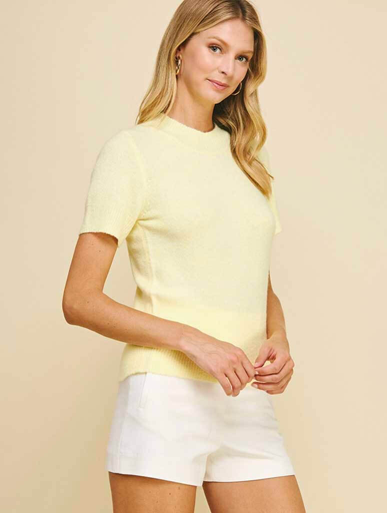 Soft Yarn Short Sleeve Sweater Top