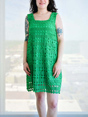 Crochet Overlay Shift Dress