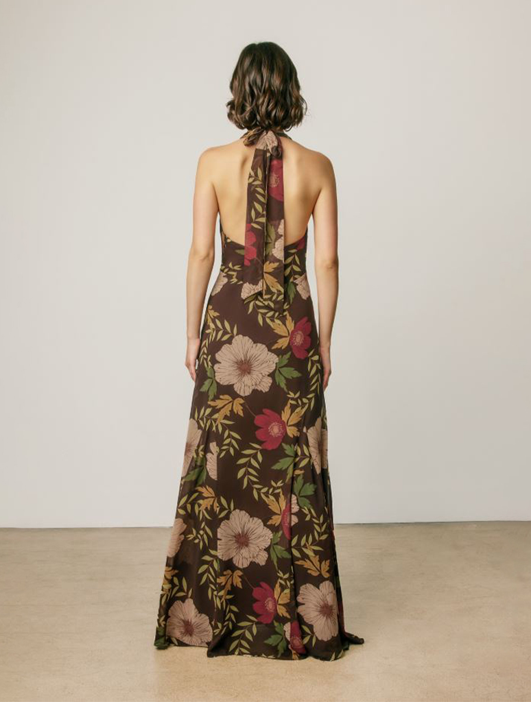Floral Halter Maxi Dress