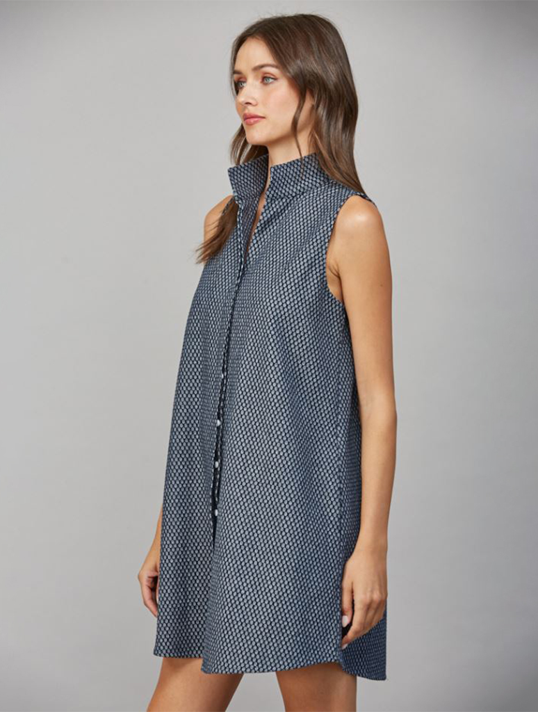 Collared Sleeveless Shift Dress