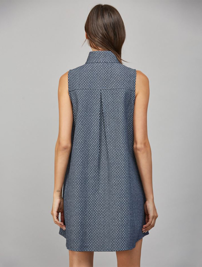 Collared Sleeveless Shift Dress
