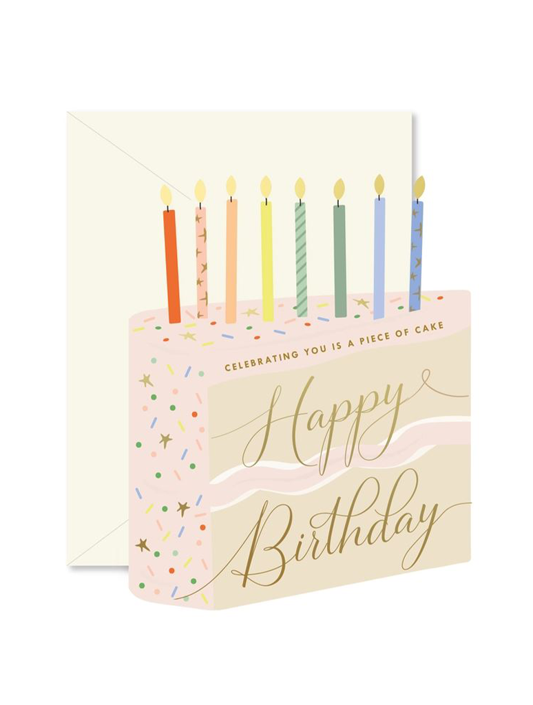 Piece of Cake Die-Cut Folded Greeting Card