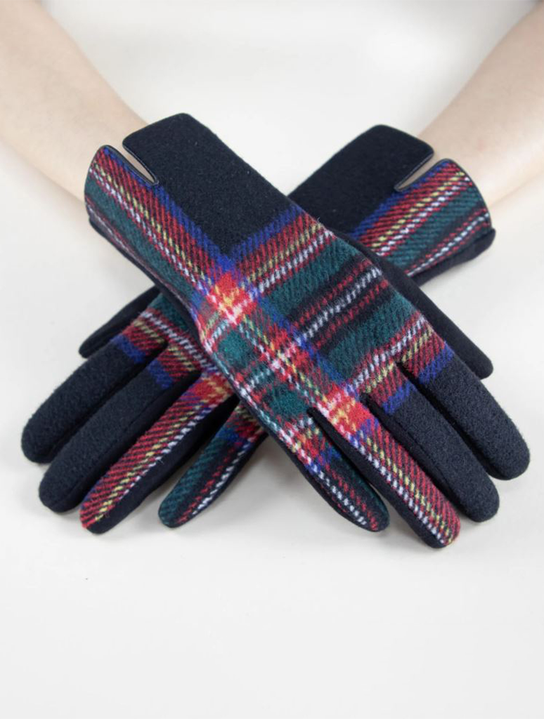 Symmetrical Plaidberry Gloves