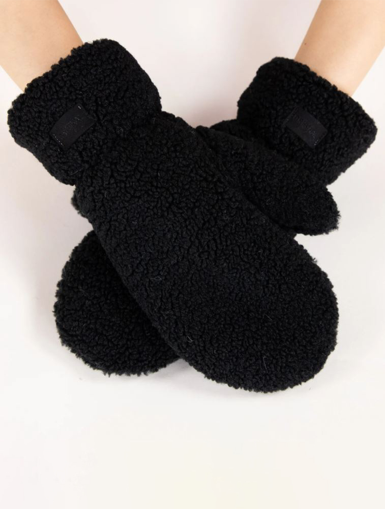 Solid Fuzzy Faux Fur Mittens
