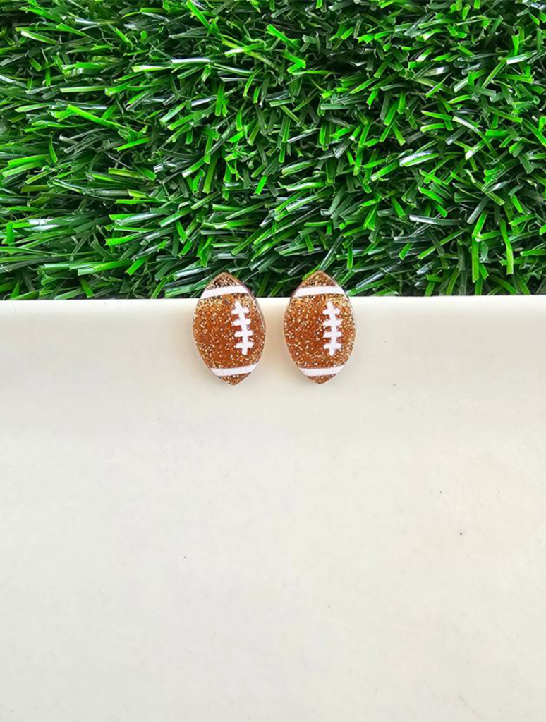 Glitter Football Stud Earrings