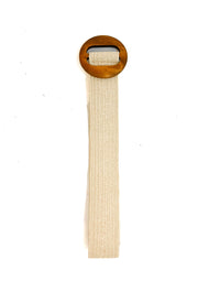 Straw Belt with Wooden Circle