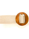 Straw Belt with Wooden Circle