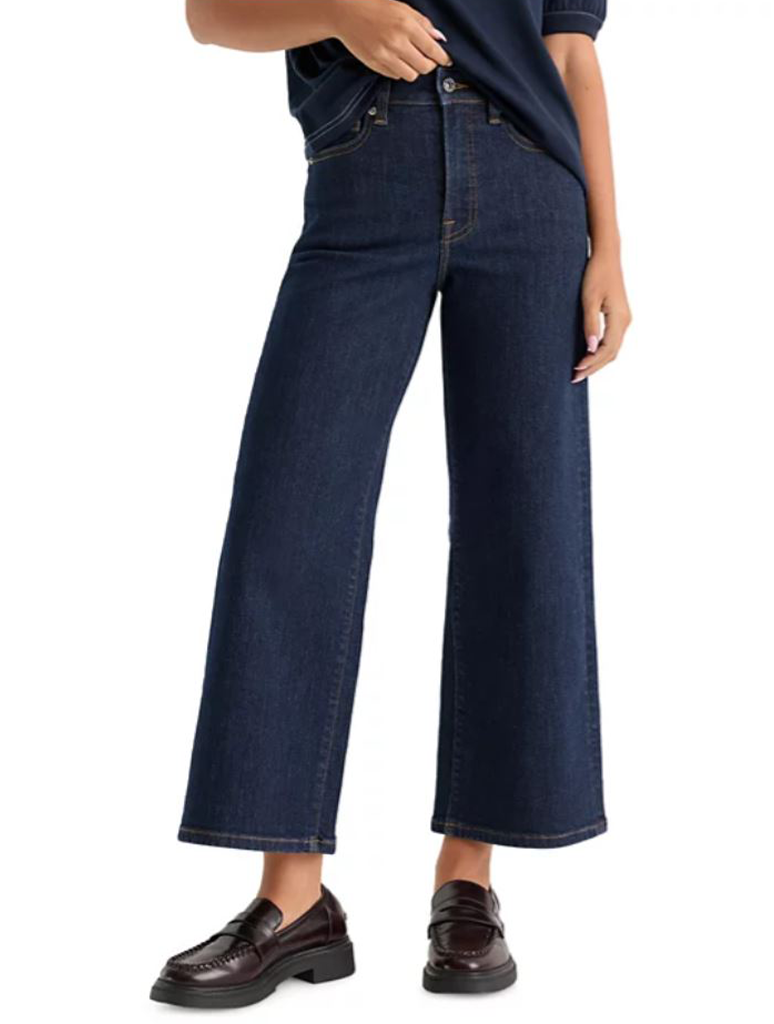 Good American Good Waist Palazzo Crop Jeans