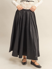 Classic Pleated A-line Midi Skirt