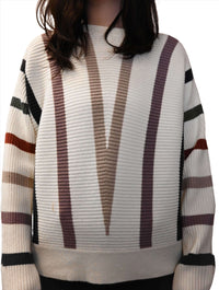 Multi Stripe Dolman Sleeve Sweater Top