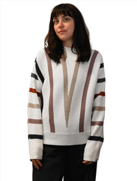 Multi Stripe Dolman Sleeve Sweater Top