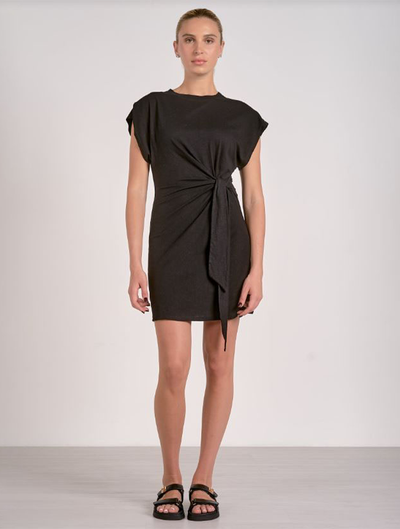 Short Sleeve Side Tie Dress