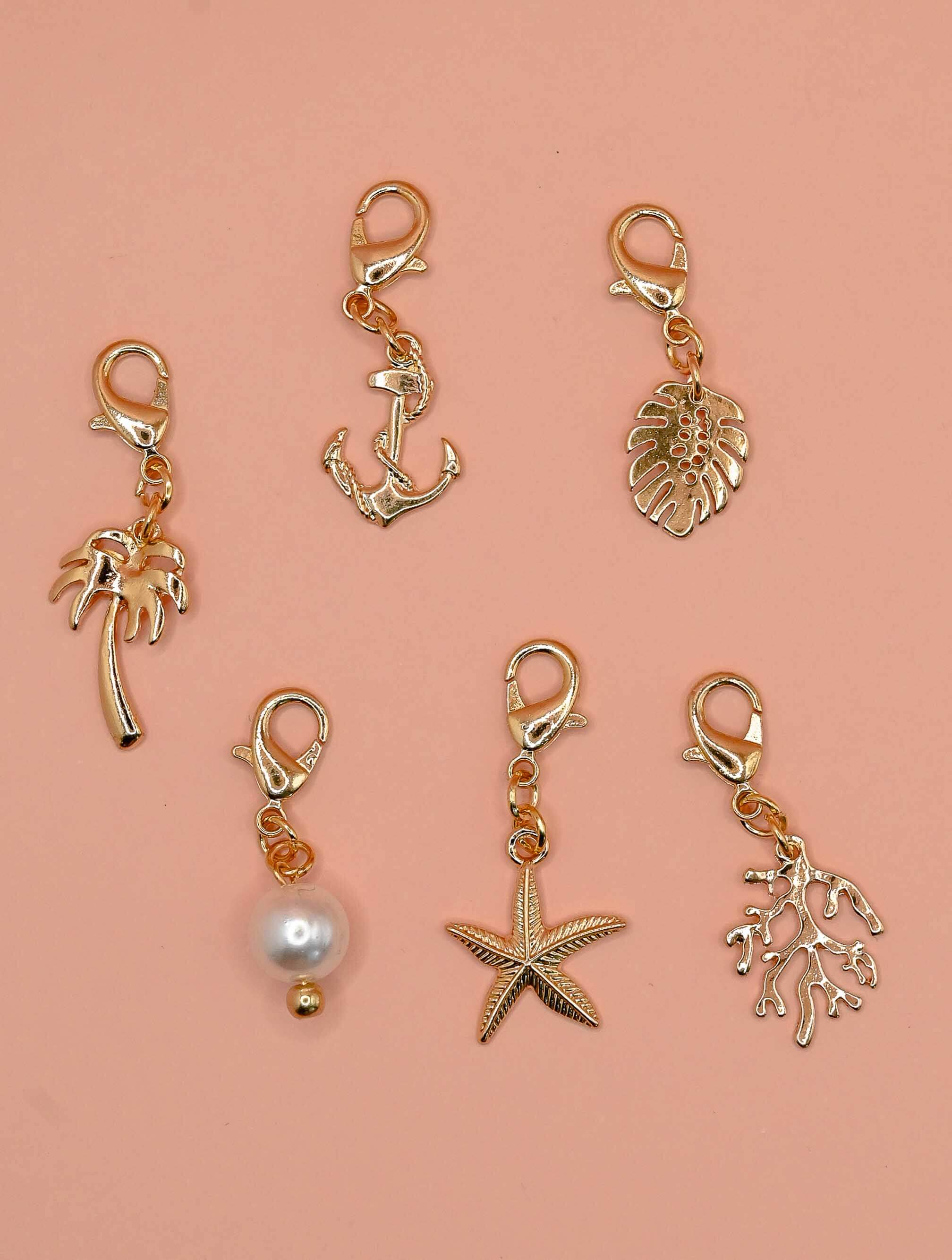 Palm Tree and Sealife Charm Set