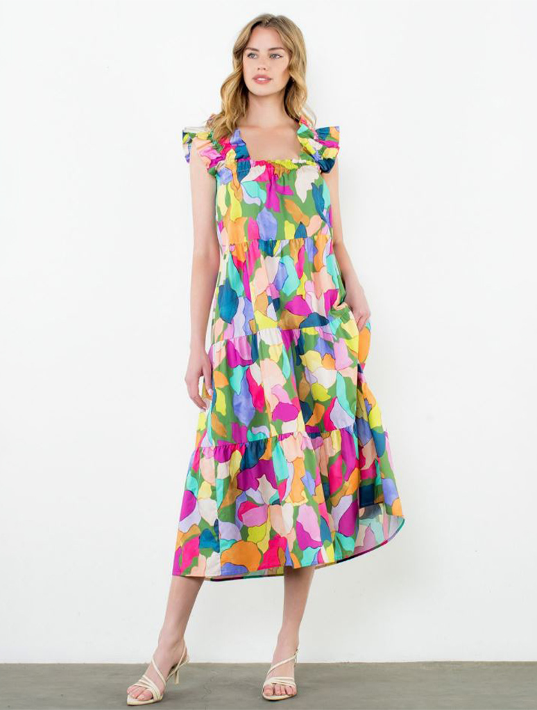 Multi Color Tiered Dress
